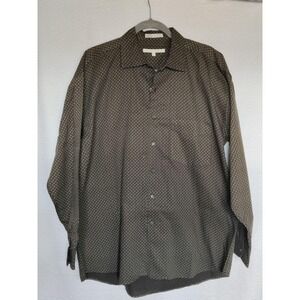 Vintage Perry Ellis Men Black Button Up Long Sleeve‎ Shirt - Size Large